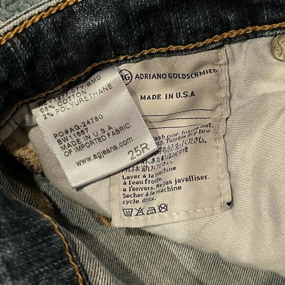 AG Adriano Goldschmeid Jean SZ 25 Stevie Ankle Slim Straight Low Rise Distressed - Picture 5 of 8